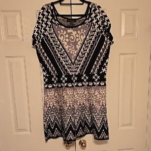 Black and White Patterned Dress